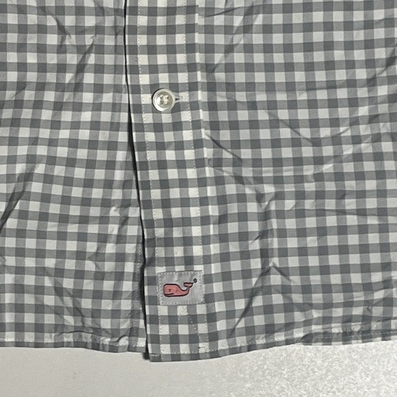 Vineyard Vines Performance Classic Fit Murray Shirt Sz L Gray Gingham Button Top - Picture 3 of 7